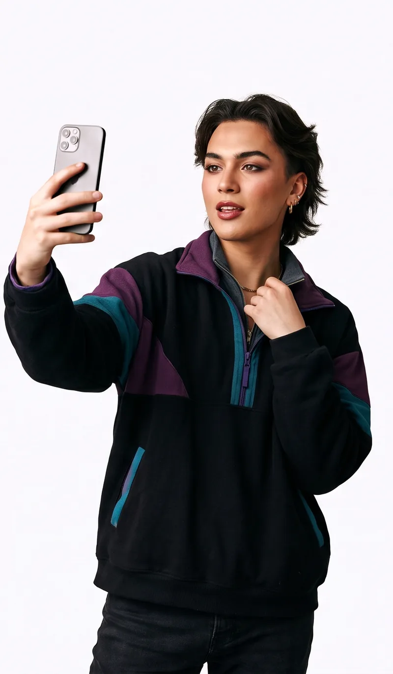 A creator taking a selfie